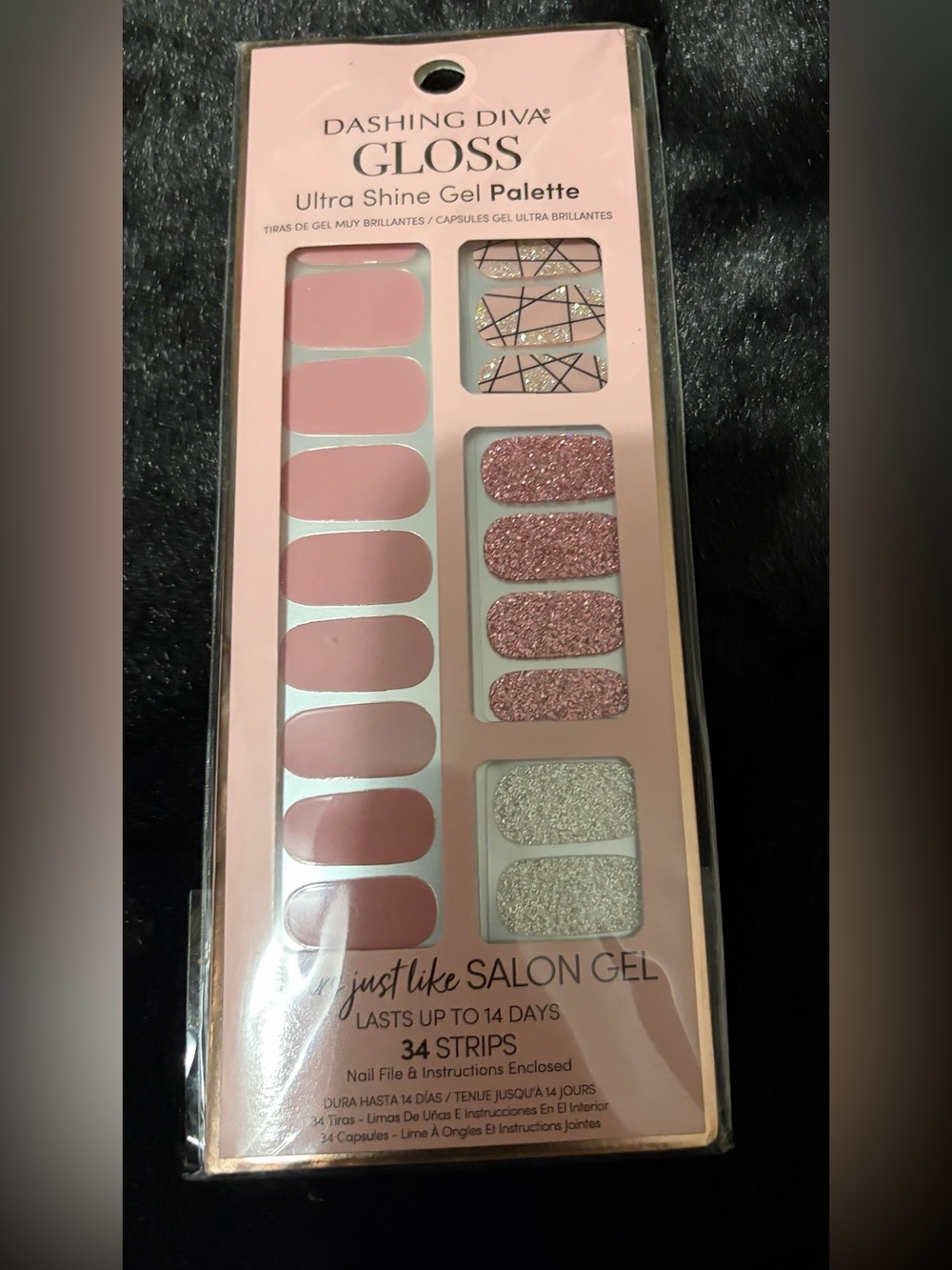 Dashing Diva GLOSS Ultra Shine Gel Palette, Rose Sparkle . NIB